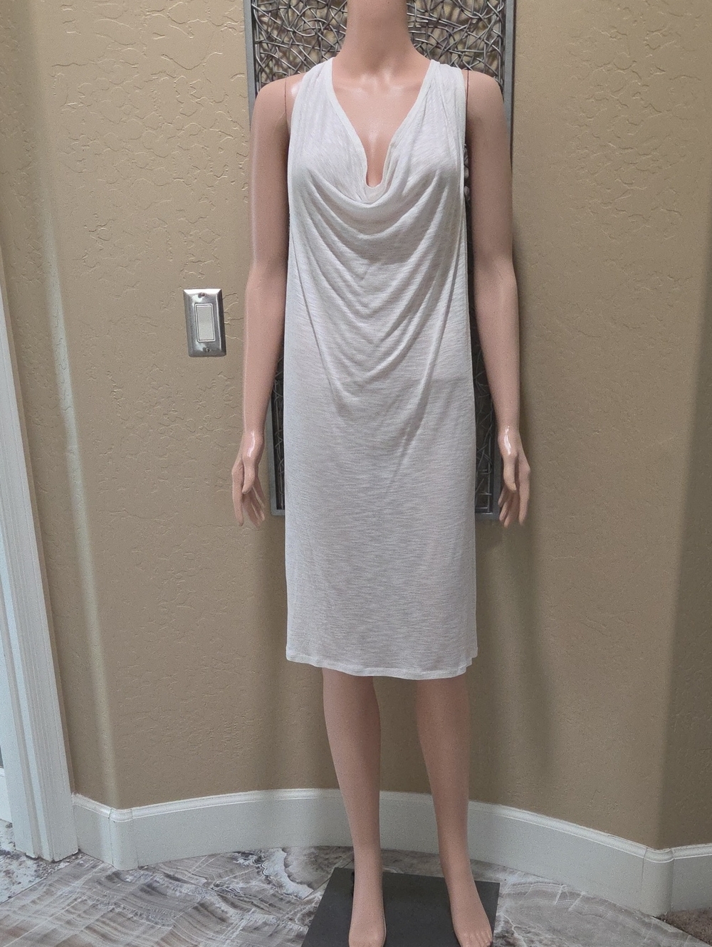 La Blanca Sleeveless Cowl Neck White Swim Cover-up Dress
